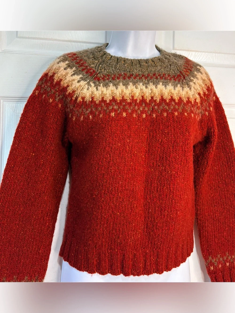 Vintage Abercrombie & Fitch Wool Blend Fair Isle Nordic Sweater Medium